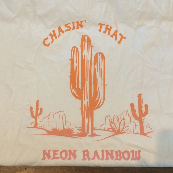 Chasing that Neon Rainbow 🌈 size 2XL boutique Brlla Canvas tee Carlie Southern - Picture 4 of 4